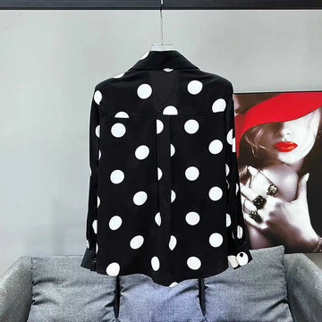 Polka Dot Printed Button-Up